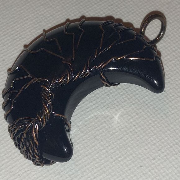 Black stone wire wrapping tree of life - Picture 6 of 7